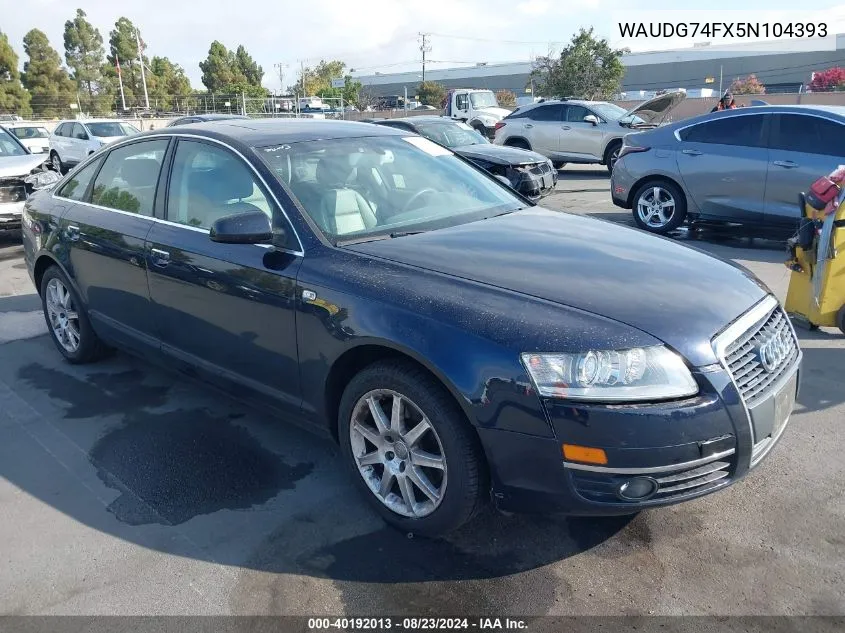 2005 Audi A6 3.2 VIN: WAUDG74FX5N104393 Lot: 40192013