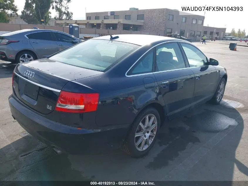 WAUDG74FX5N104393 2005 Audi A6 3.2