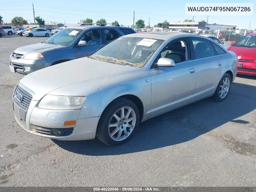 2005 Audi A6 3.2 VIN: WAUDG74F95N067286 Lot: 40220046