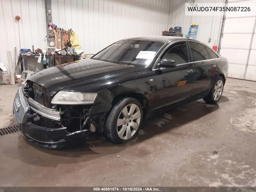 2005 Audi A6 3.2 VIN: WAUDG74F35N087226 Lot: 40581574