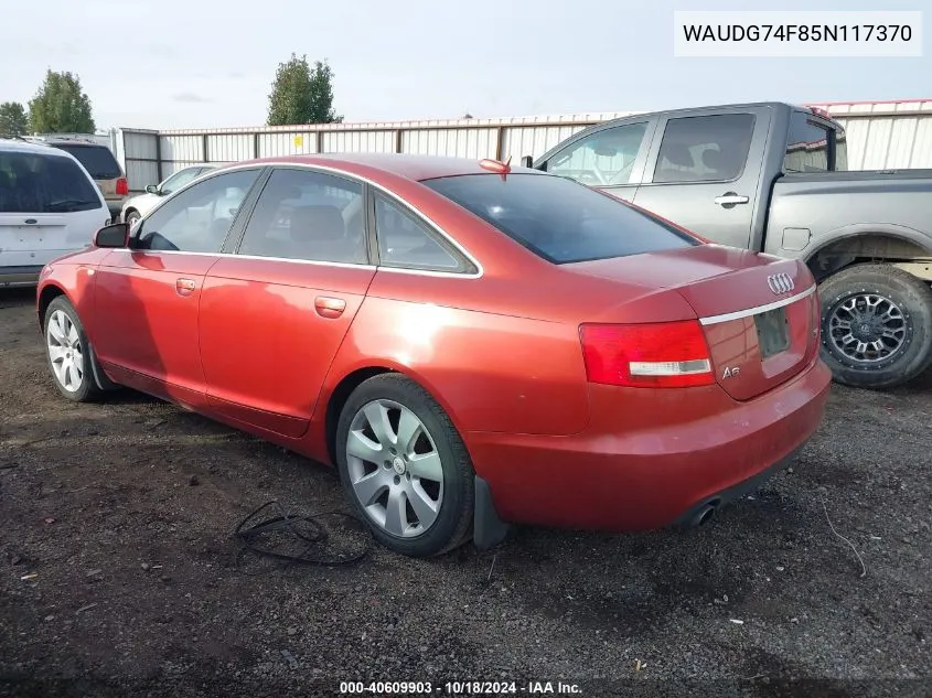 2005 Audi A6 3.2 VIN: WAUDG74F85N117370 Lot: 40609903