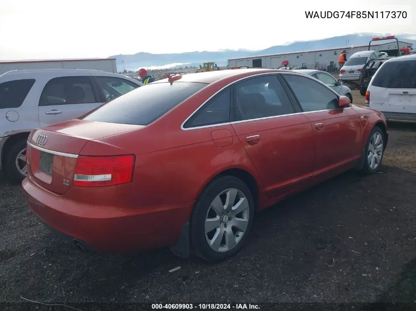 2005 Audi A6 3.2 VIN: WAUDG74F85N117370 Lot: 40609903