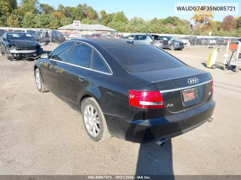 2005 Audi A6 3.2 VIN: WAUDG74F35N085721 Lot: 40667473