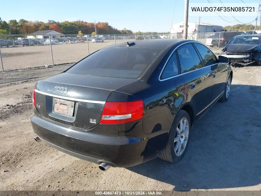 2005 Audi A6 3.2 VIN: WAUDG74F35N085721 Lot: 40667473