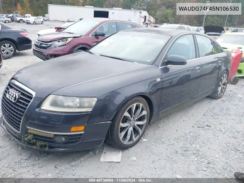 2005 Audi A6 3.2 Quattro VIN: WAUDG74F45N106530 Lot: 40736904