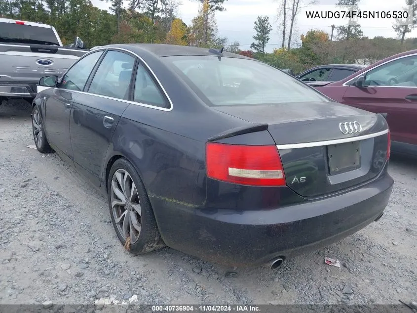 2005 Audi A6 3.2 Quattro VIN: WAUDG74F45N106530 Lot: 40736904