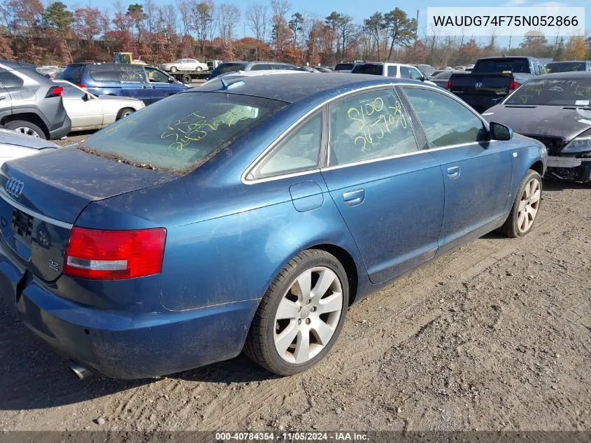 2005 Audi A6 3.2 VIN: WAUDG74F75N052866 Lot: 40784354