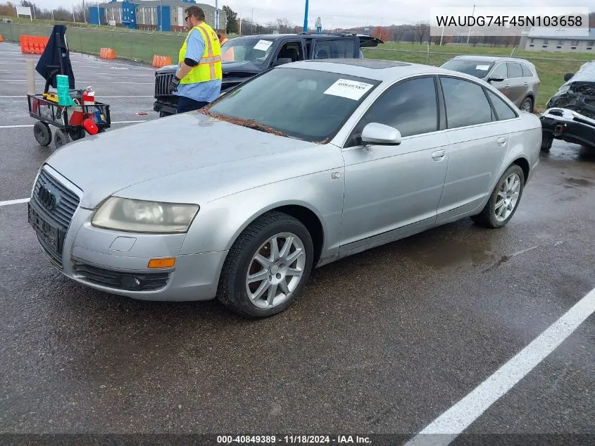 2005 Audi A6 3.2 VIN: WAUDG74F45N103658 Lot: 40849389