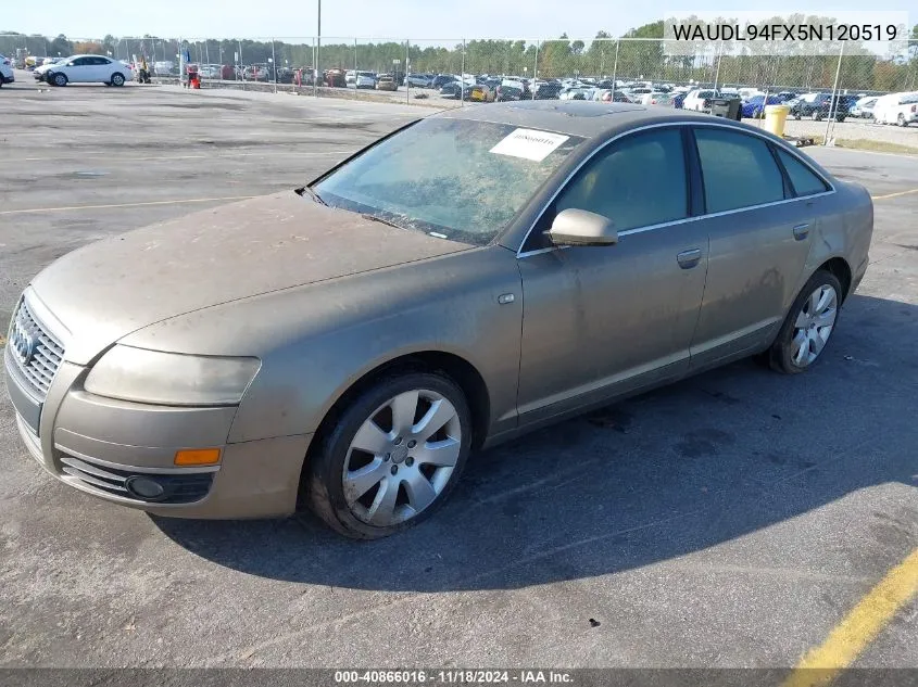 2005 Audi A6 4.2 VIN: WAUDL94FX5N120519 Lot: 40866016