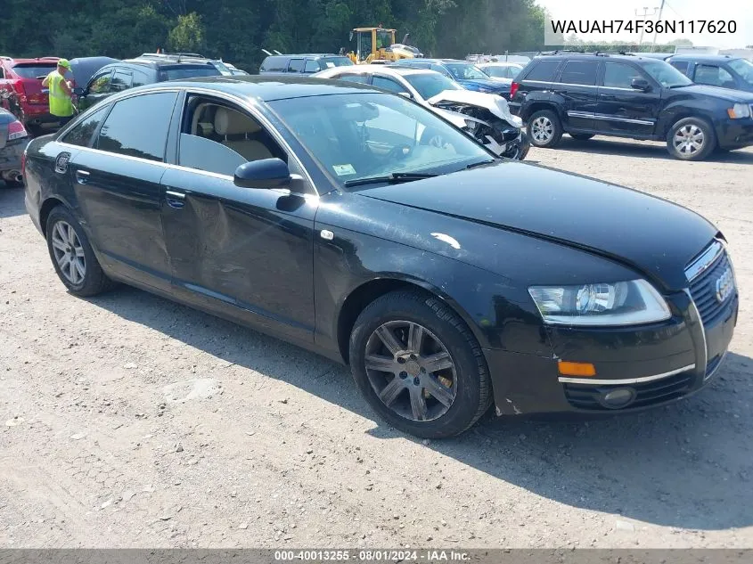 2006 Audi A6 3.2 VIN: WAUAH74F36N117620 Lot: 40013255