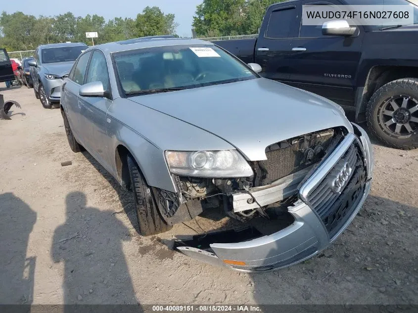 2006 Audi A6 3.2 VIN: WAUDG74F16N027608 Lot: 40089151