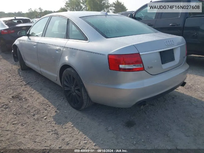 WAUDG74F16N027608 2006 Audi A6 3.2