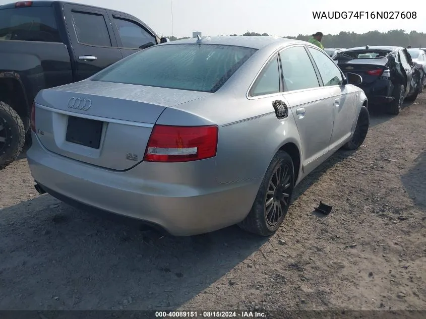 WAUDG74F16N027608 2006 Audi A6 3.2