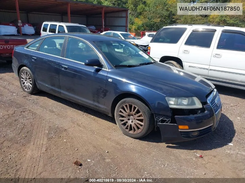 2006 Audi A6 3.2 VIN: WAUDH74F06N187850 Lot: 40218619