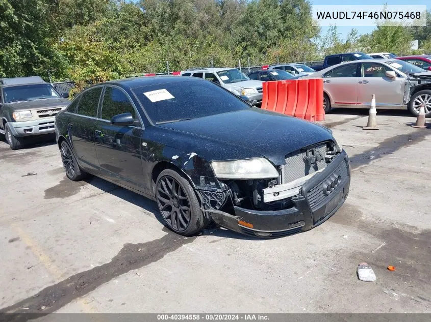 2006 Audi A6 4.2 VIN: WAUDL74F46N075468 Lot: 40394558