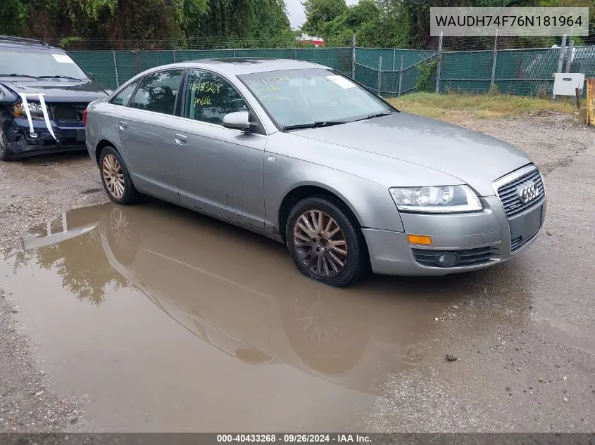 2006 Audi A6 3.2 VIN: WAUDH74F76N181964 Lot: 40433268