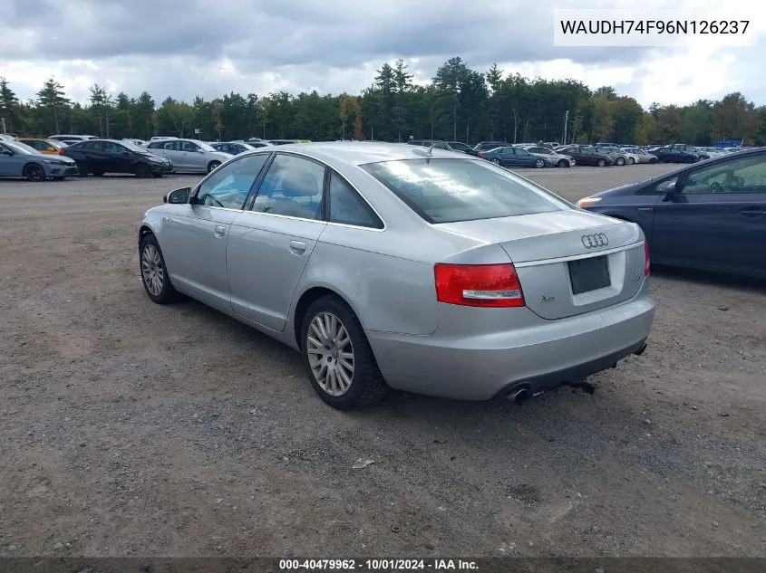 2006 Audi A6 3.2 VIN: WAUDH74F96N126237 Lot: 40479962