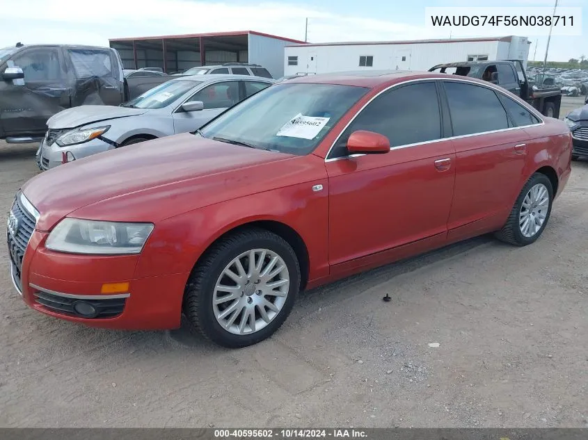 2006 Audi A6 3.2 VIN: WAUDG74F56N038711 Lot: 40595602