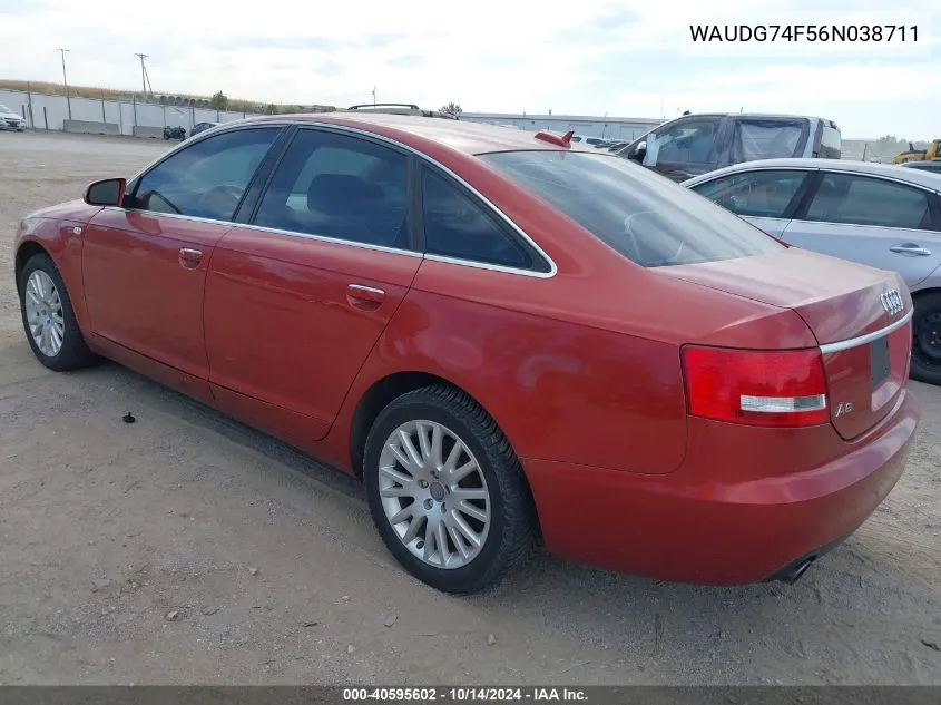 2006 Audi A6 3.2 VIN: WAUDG74F56N038711 Lot: 40595602