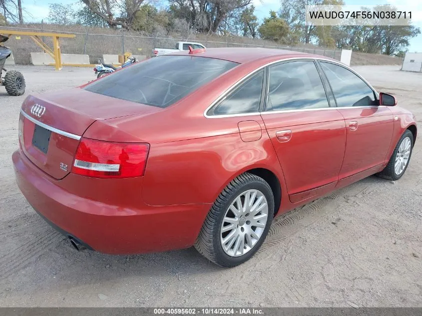 2006 Audi A6 3.2 VIN: WAUDG74F56N038711 Lot: 40595602