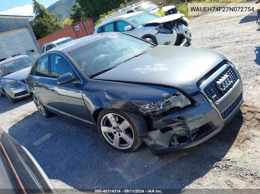 2007 Audi A6 3.2 VIN: WAUEH74F27N072754 Lot: 40314314