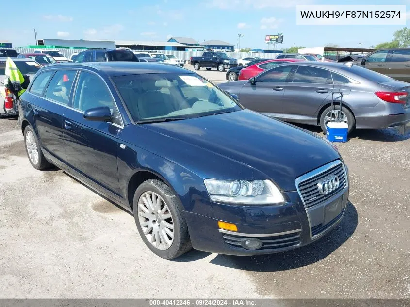 2007 Audi A6 Avant Quattro VIN: WAUKH94F87N152574 Lot: 40412346