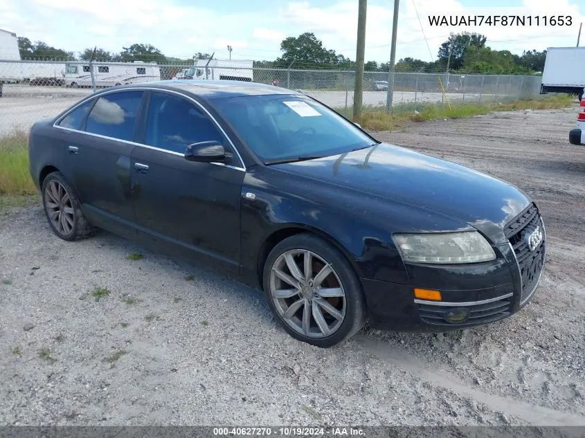 2007 Audi A6 3.2 VIN: WAUAH74F87N111653 Lot: 40627270