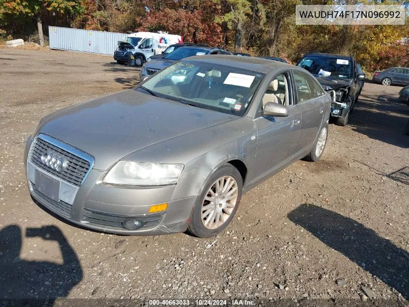 2007 Audi A6 3.2 VIN: WAUDH74F17N096992 Lot: 40663033