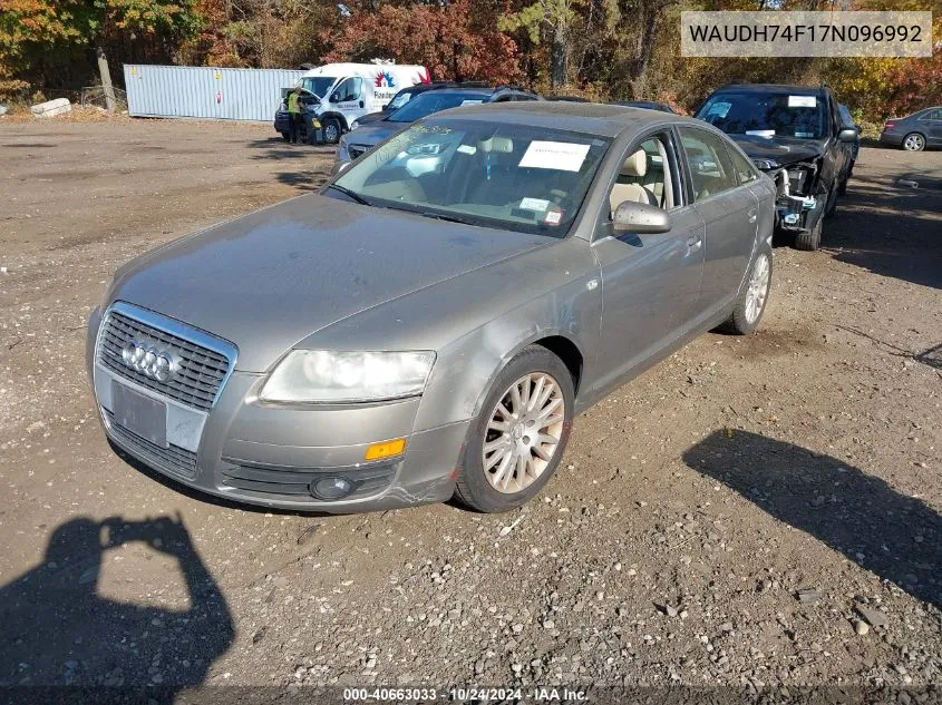 2007 Audi A6 3.2 VIN: WAUDH74F17N096992 Lot: 40663033