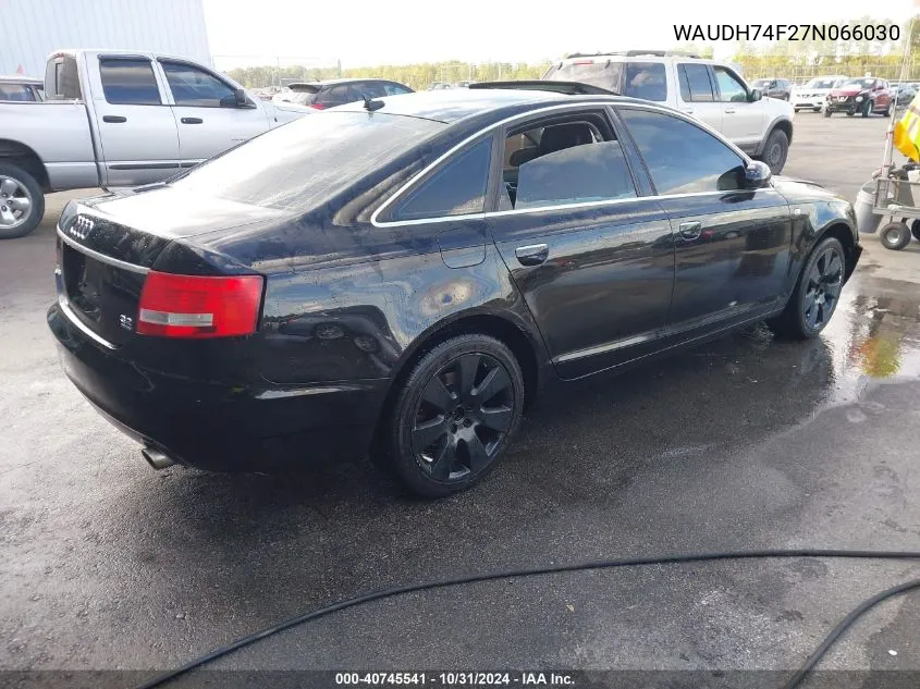 2007 Audi A6 3.2 VIN: WAUDH74F27N066030 Lot: 40745541