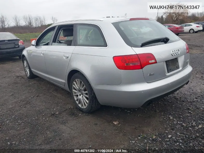 2007 Audi A6 3.2 Avant VIN: WAUKH74F17N143347 Lot: 40761202