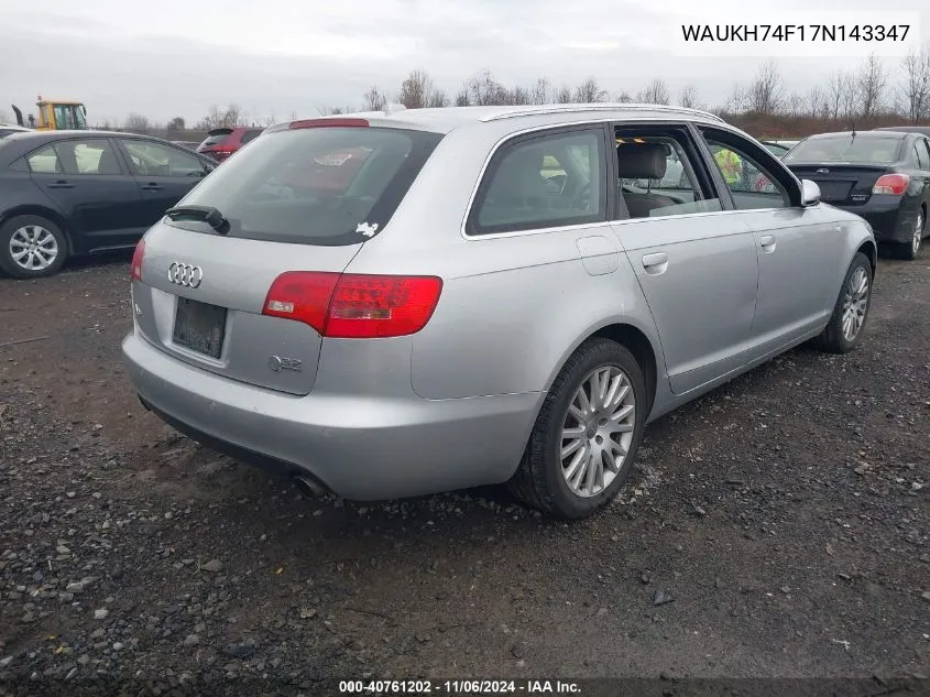 2007 Audi A6 3.2 Avant VIN: WAUKH74F17N143347 Lot: 40761202