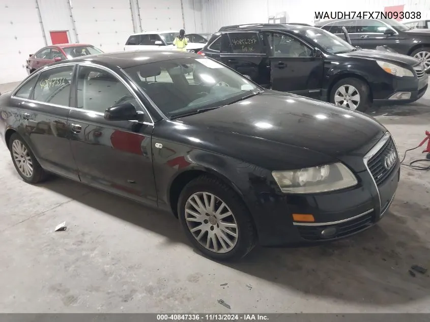 2007 Audi A6 3.2 VIN: WAUDH74FX7N093038 Lot: 40847336