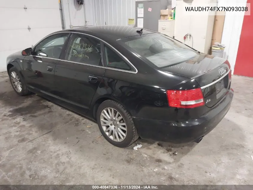 2007 Audi A6 3.2 VIN: WAUDH74FX7N093038 Lot: 40847336