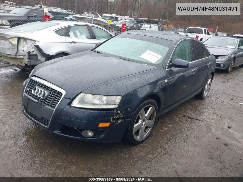 2008 Audi A6 3.2 VIN: WAUDH74F48N031491 Lot: 39689109