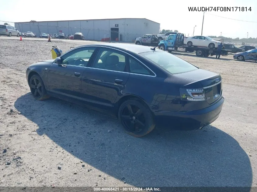 2008 Audi A6 3.2 VIN: WAUDH74F08N171814 Lot: 40065421