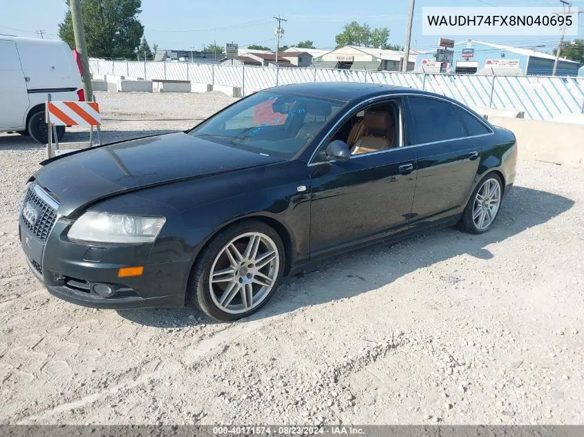 2008 Audi A6 3.2 VIN: WAUDH74FX8N040695 Lot: 40171574