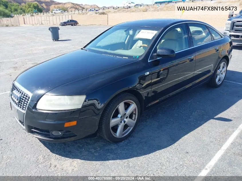 2008 Audi A6 3.2 VIN: WAUAH74FX8N165473 Lot: 40378550