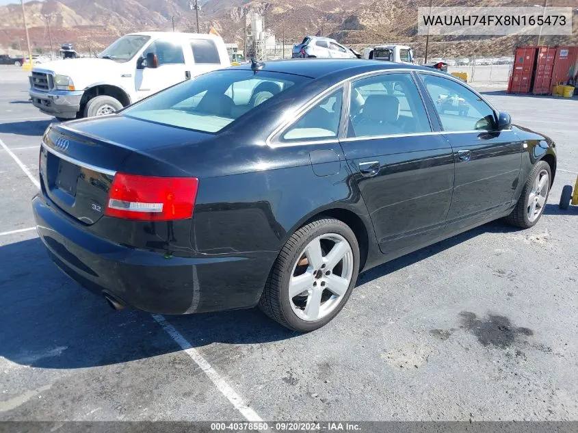 2008 Audi A6 3.2 VIN: WAUAH74FX8N165473 Lot: 40378550