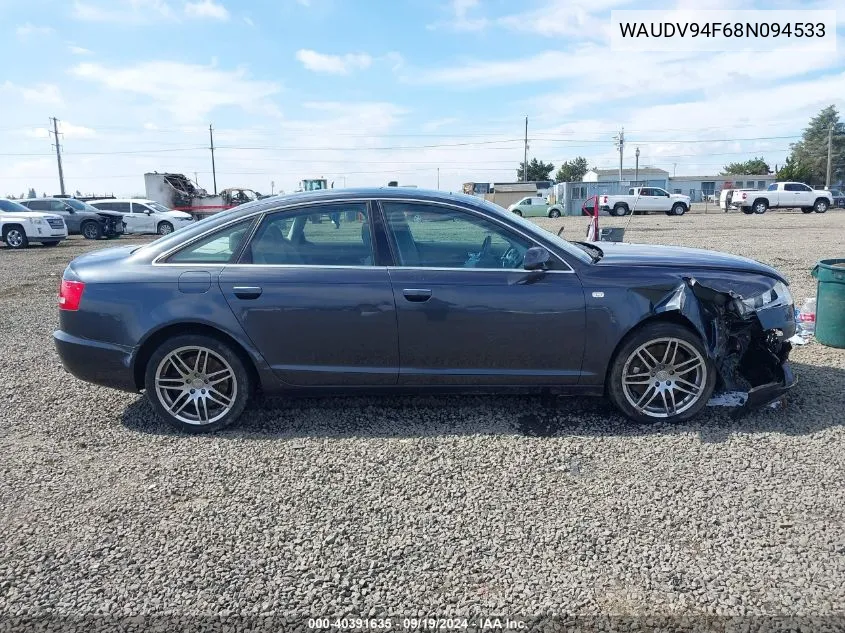 2008 Audi A6 4.2 VIN: WAUDV94F68N094533 Lot: 40391635