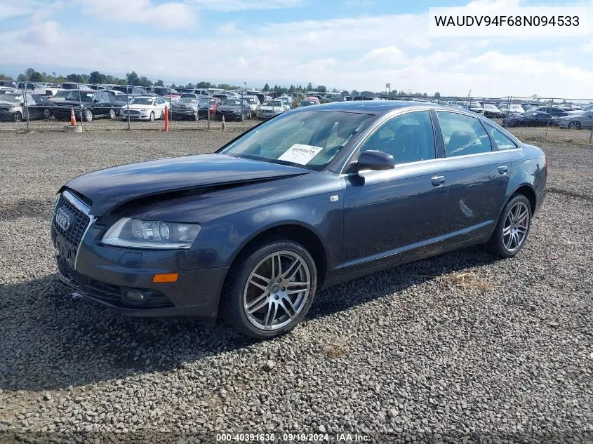 2008 Audi A6 4.2 VIN: WAUDV94F68N094533 Lot: 40391635