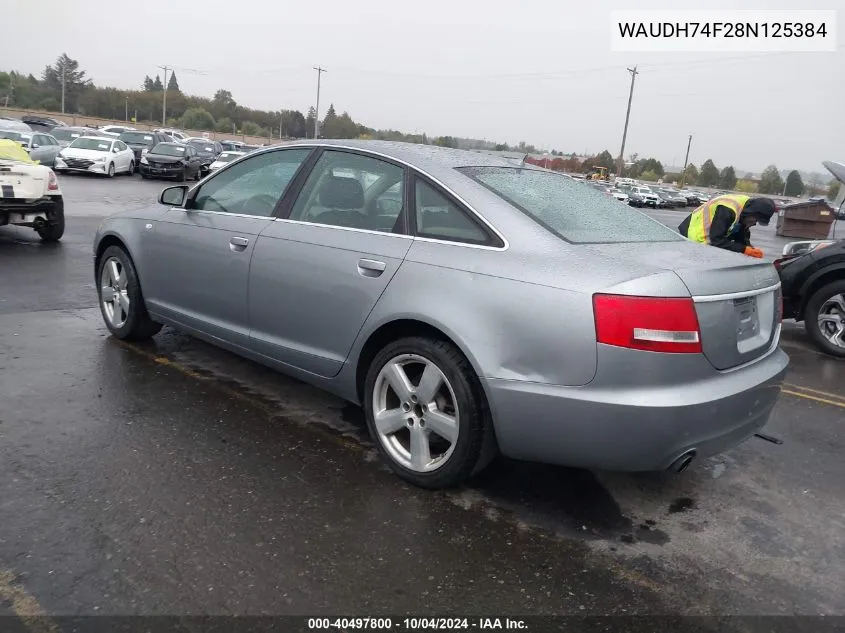 2008 Audi A6 3.2 VIN: WAUDH74F28N125384 Lot: 40497800