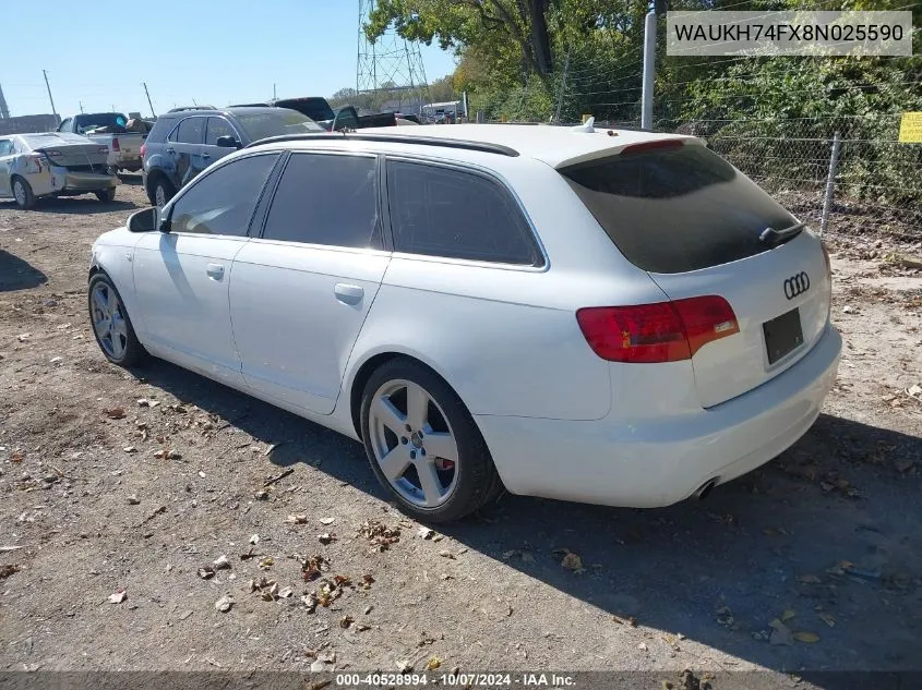 2008 Audi A6 Avant Quattro VIN: WAUKH74FX8N025590 Lot: 40528994