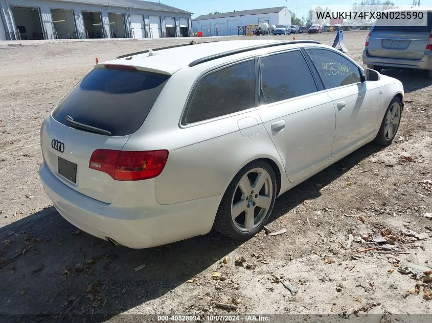 2008 Audi A6 Avant Quattro VIN: WAUKH74FX8N025590 Lot: 40528994