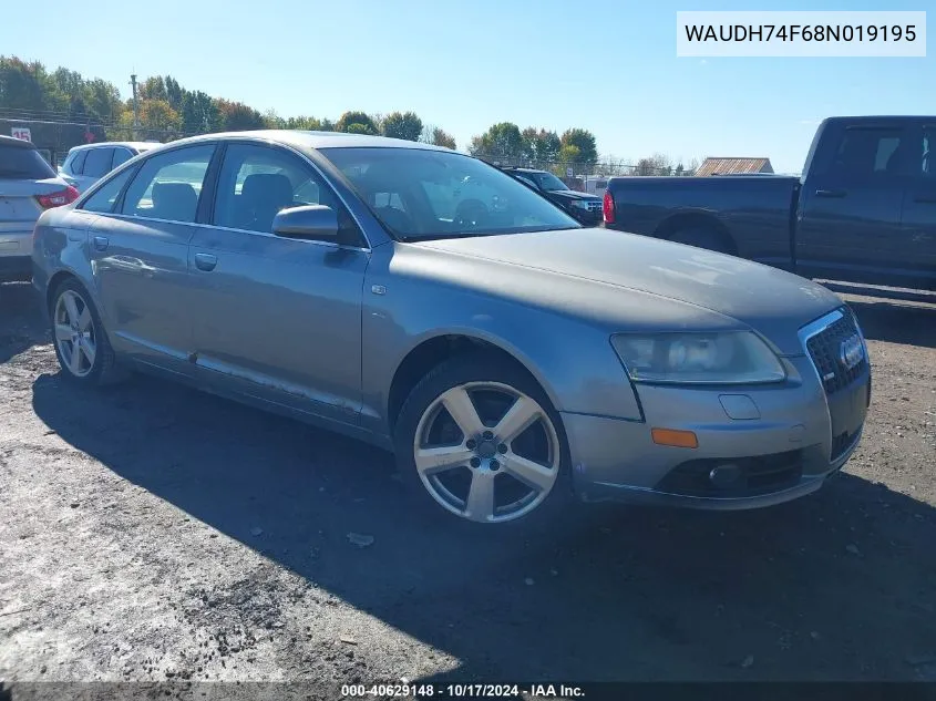 2008 Audi A6 3.2 VIN: WAUDH74F68N019195 Lot: 40629148