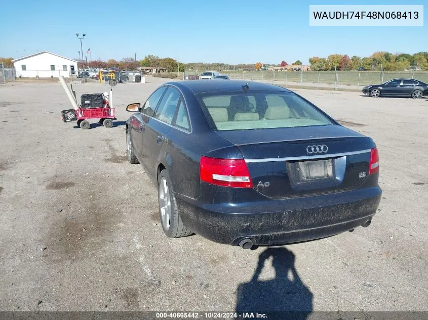 2008 Audi A6 3.2 VIN: WAUDH74F48N068413 Lot: 40665442