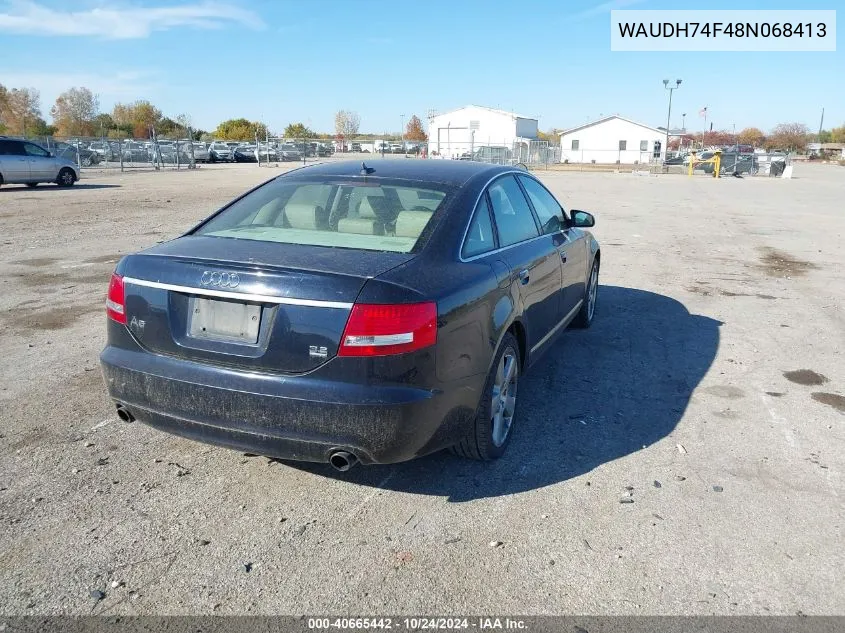 2008 Audi A6 3.2 VIN: WAUDH74F48N068413 Lot: 40665442