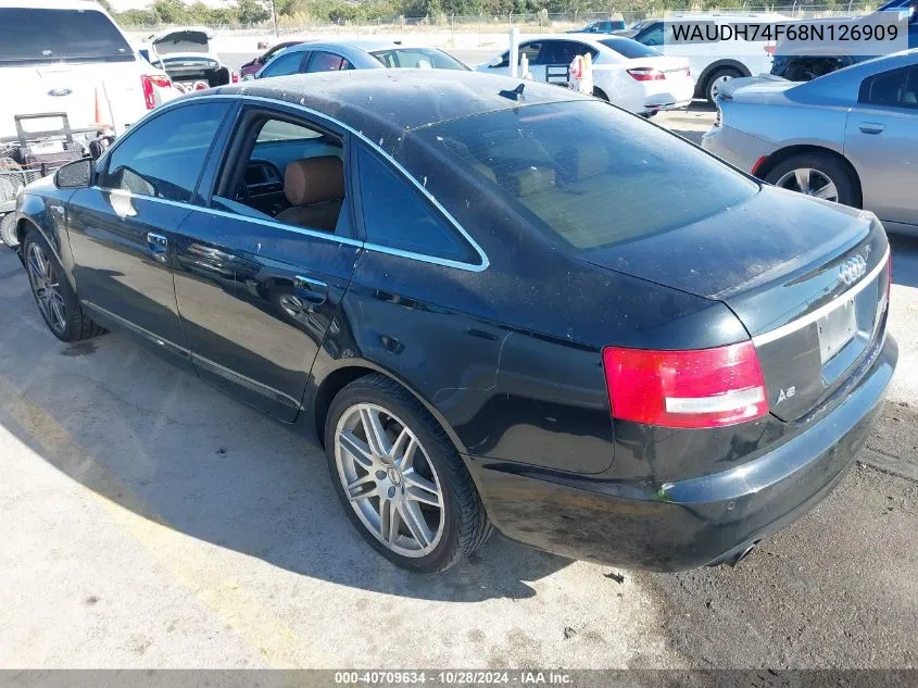 2008 Audi A6 3.2 VIN: WAUDH74F68N126909 Lot: 40709634