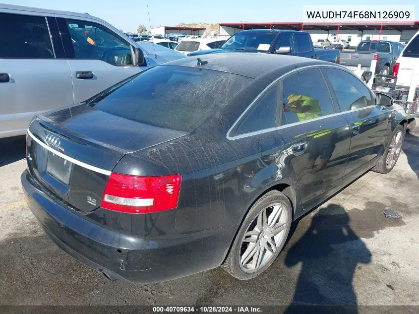 2008 Audi A6 3.2 VIN: WAUDH74F68N126909 Lot: 40709634