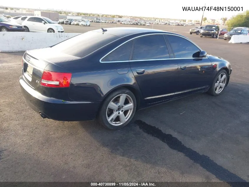 2008 Audi A6 3.2 VIN: WAUAH74F48N150001 Lot: 40730899